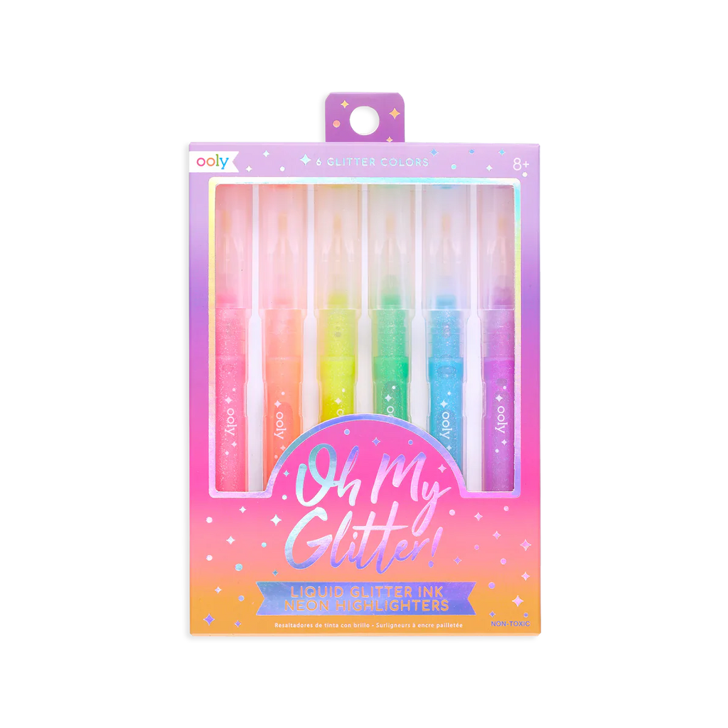 Ooly Oh My Glitter!: Liquid Glitter Ink Neon Highlighters (Set of 6)