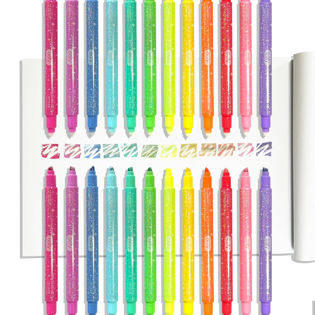 Ooly Make no Mistake!: Glittery Erasable Markers (Set of 12)