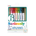 Ooly Seriously: On A Roll - Fine Tip & Roller Stamp Tip Markers (Set of 6)