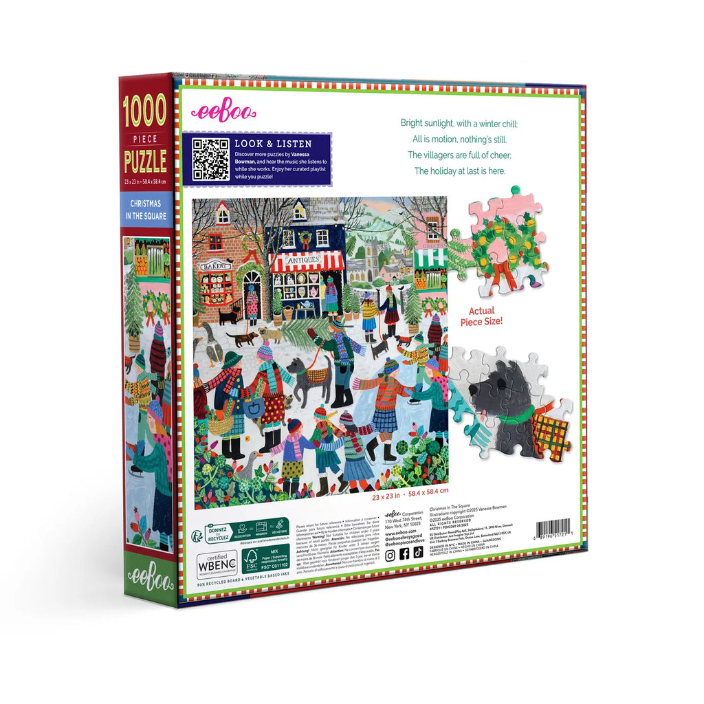 eeBoo 1000 Piece Puzzle Christmas in the Square