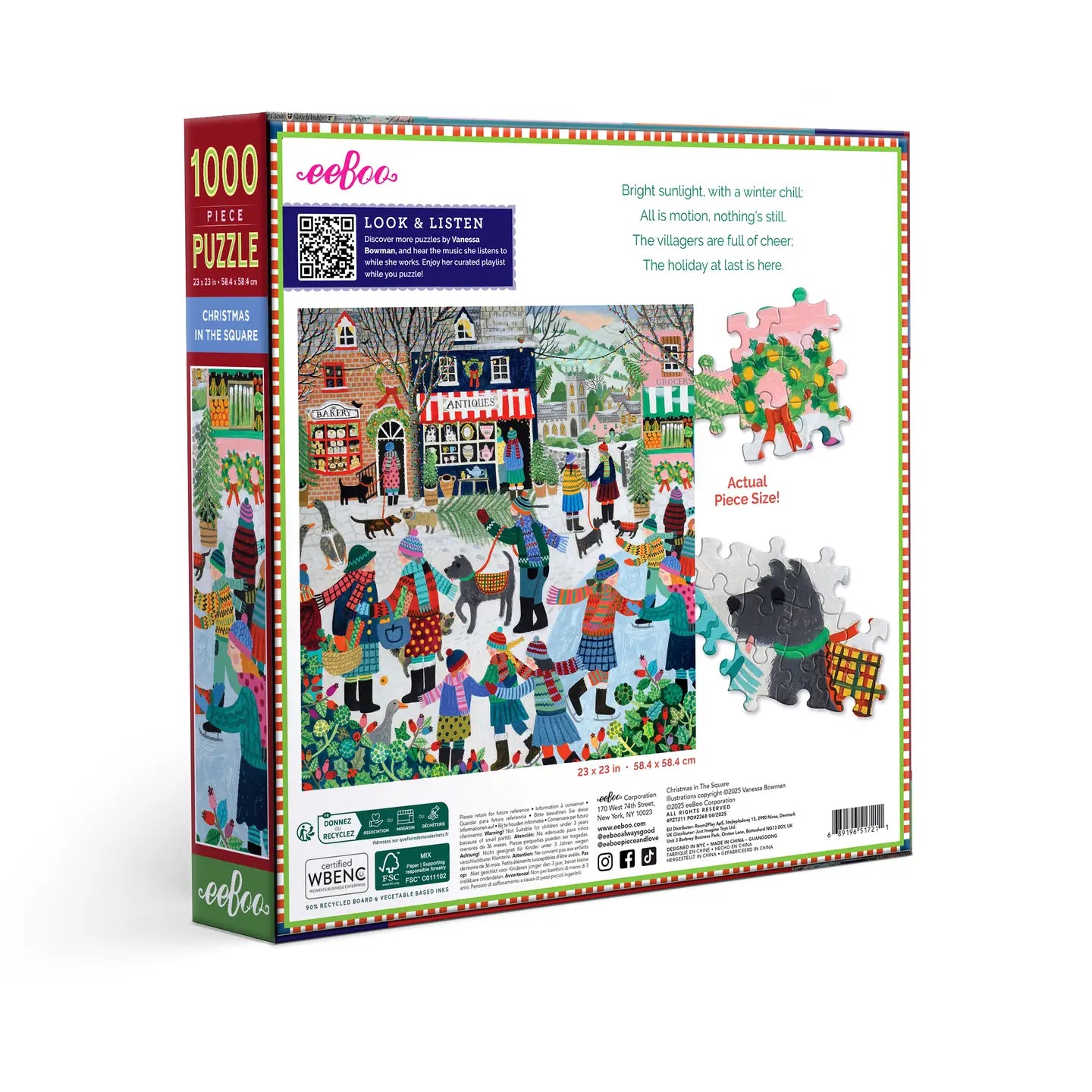eeBoo 1000 Piece Puzzle Christmas in the Square