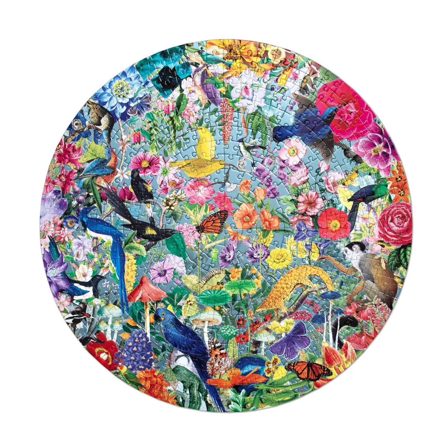 eeBoo 500 Piece Round Puzzle Paradise Garden