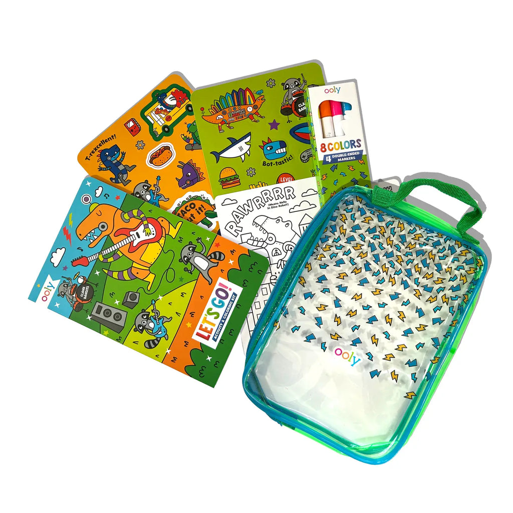 Ooly Let's Go!: Activity & Coloring Kit - Robo Dinos