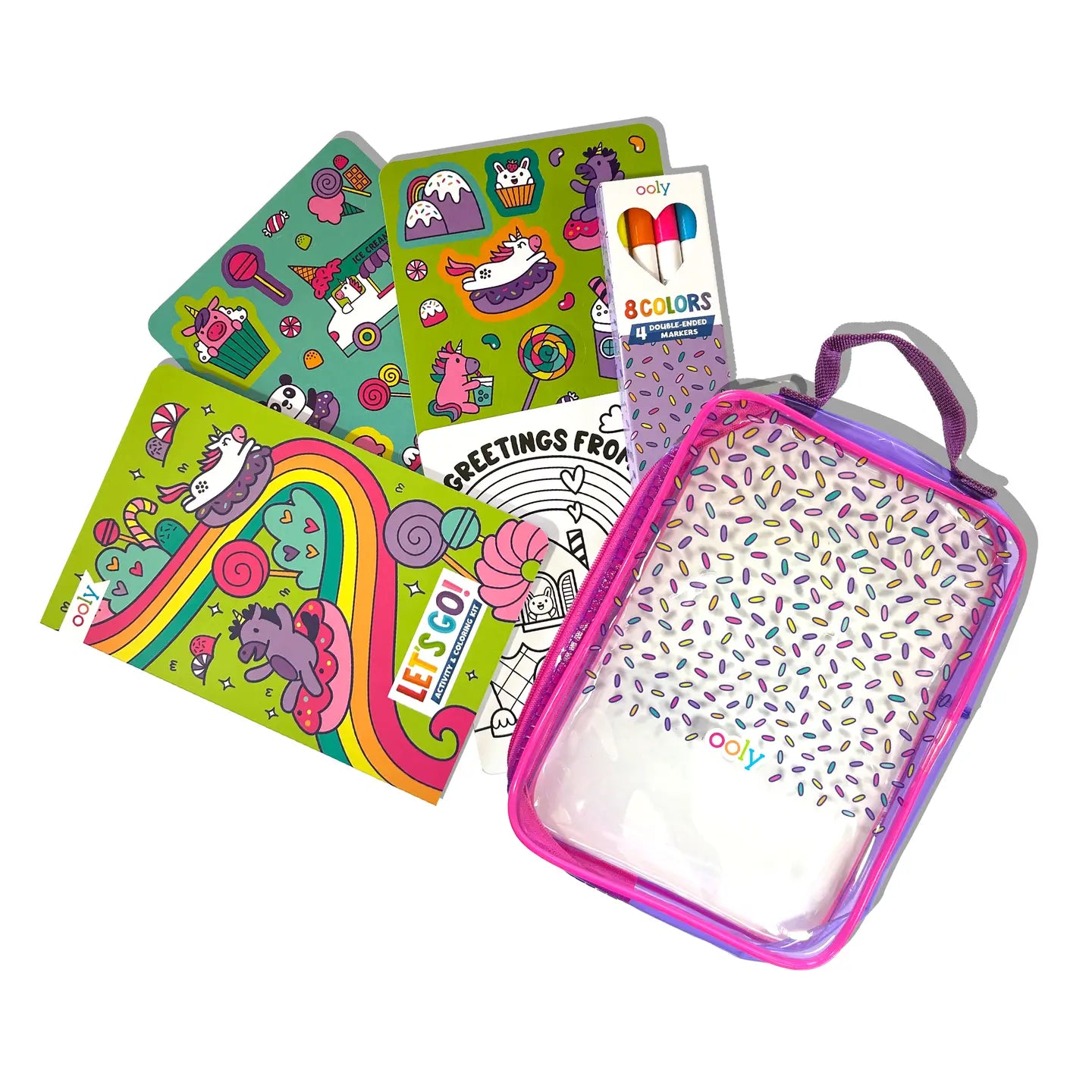 Ooly Let's Go!: Activity & Coloring Kit - Unicorn Candy Town