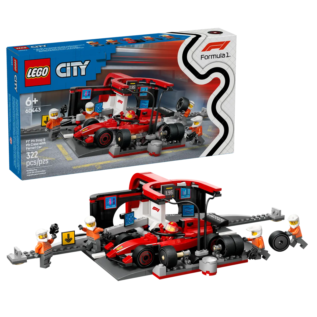 LEGO® F1® Pit Stop & Pit Crew with Ferrari Car 60443