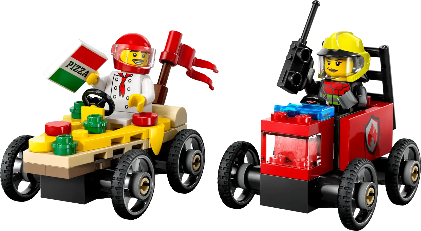 LEGO® City Pizza vs. Fire Truck Race Car Pack 60458