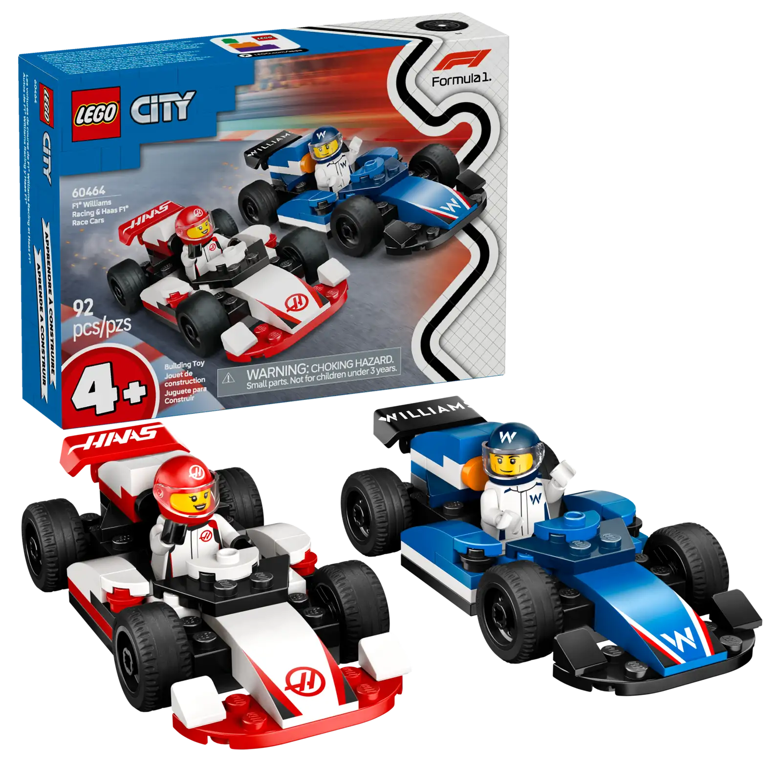 LEGO® F1® Williams Racing & Haas F1® Race Cars 60464