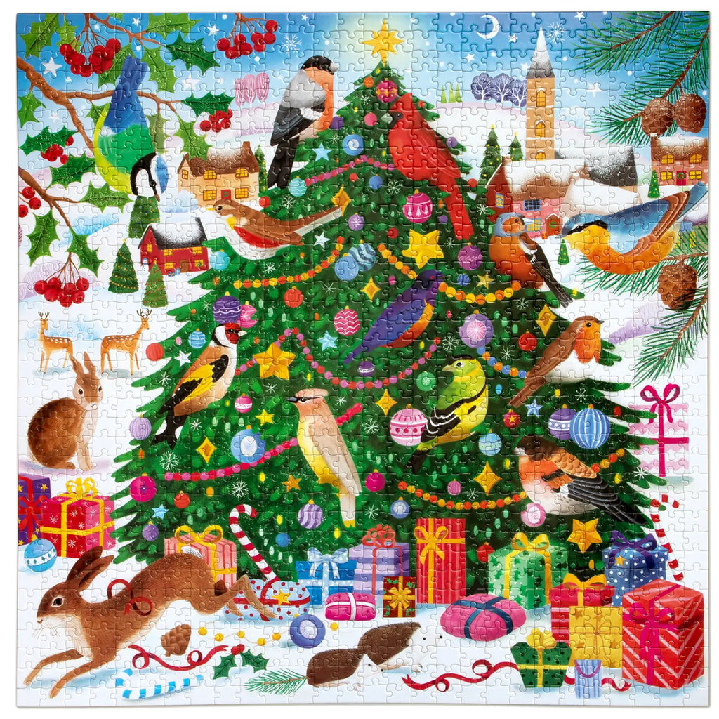 eeBoo 1000 Piece Puzzle Christmas Songbirds