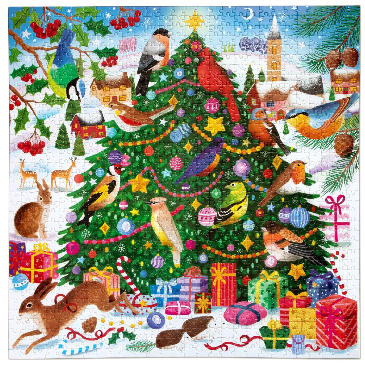 eeBoo 1000 Piece Puzzle Christmas Songbirds