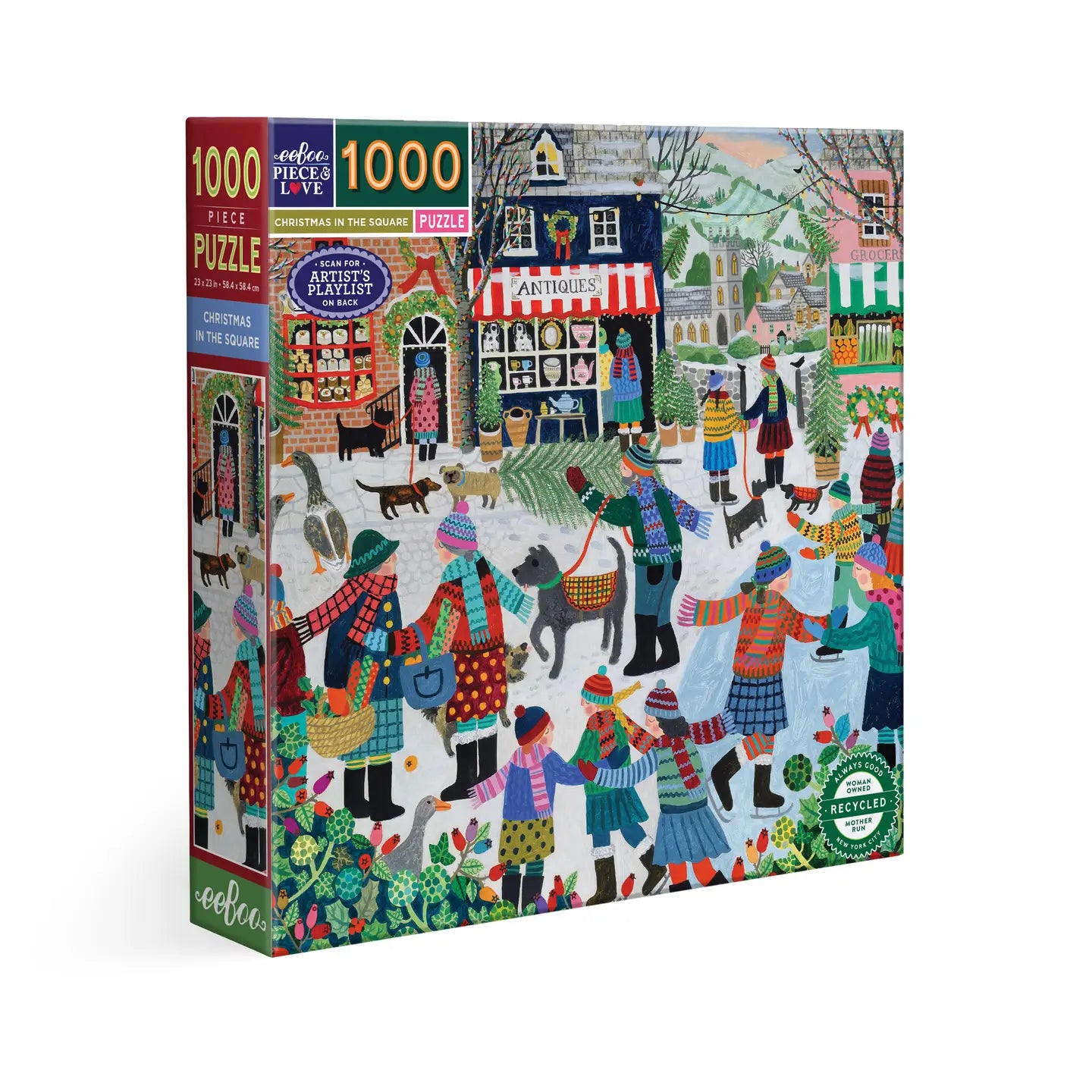eeBoo 1000 Piece Puzzle Christmas in the Square