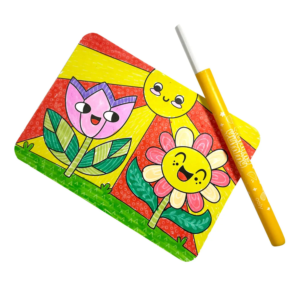 Ooly Undercover Art Hidden Pattern Coloring Activity Art Cards - Garden Pals
