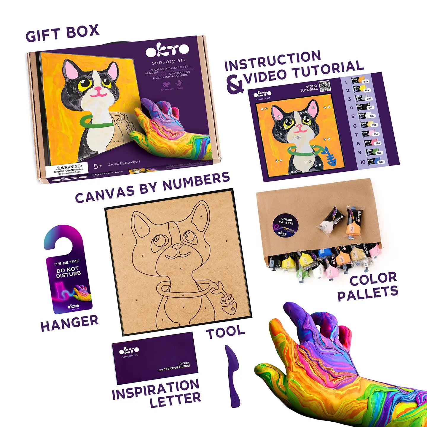 Okto Clay-By-Numbers Kit: Cat