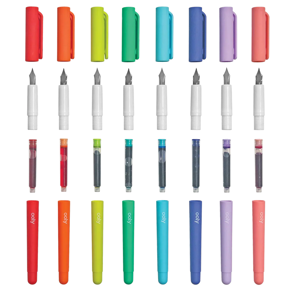 Ooly Color Write Fountain Pens - Set of 8