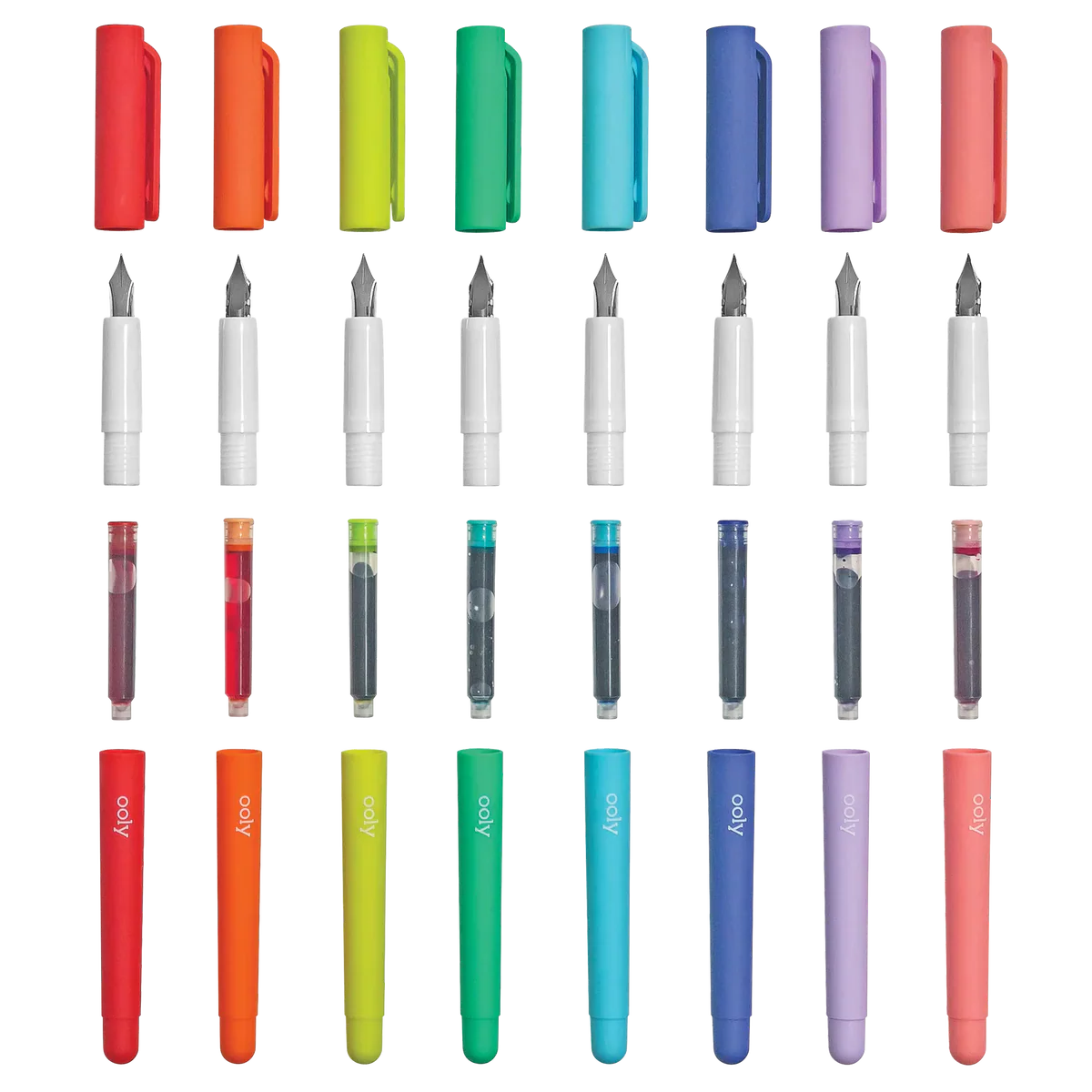 Ooly Color Write Fountain Pens - Set of 8