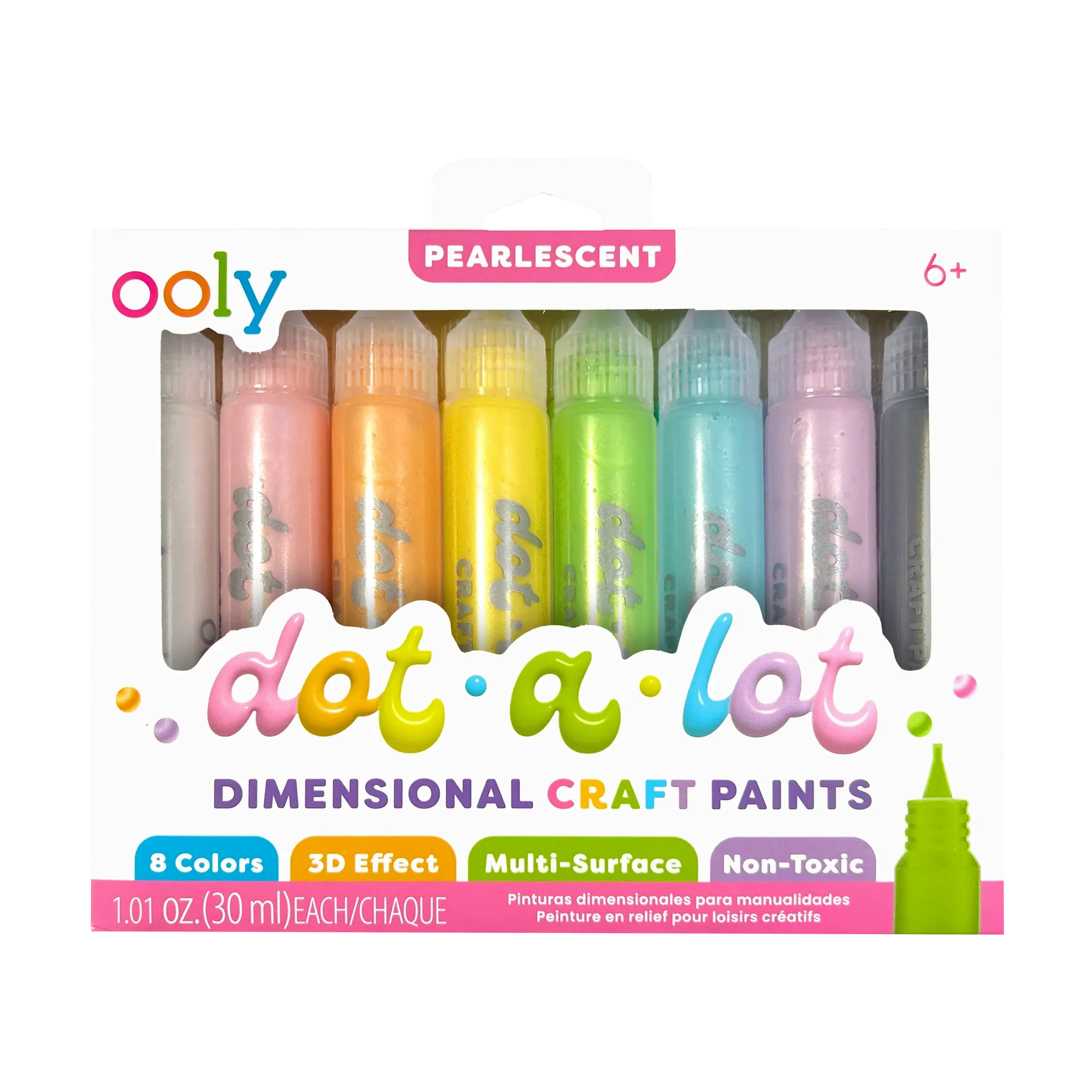 Ooly Dot-A-Lot: Dimensional Craft Paint - Pearlescent (Set of 8)