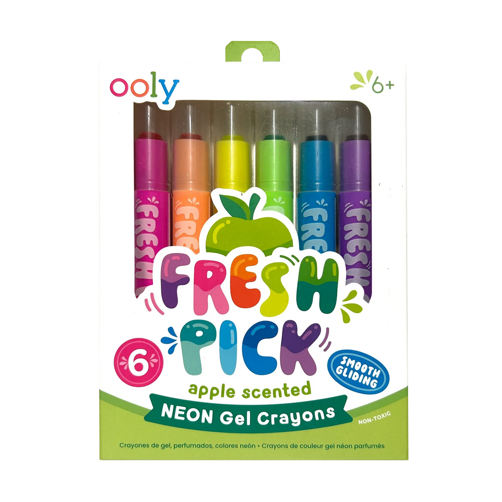 Ooly Fresh Pick Apple Scented Gel Crayons - Set of 6