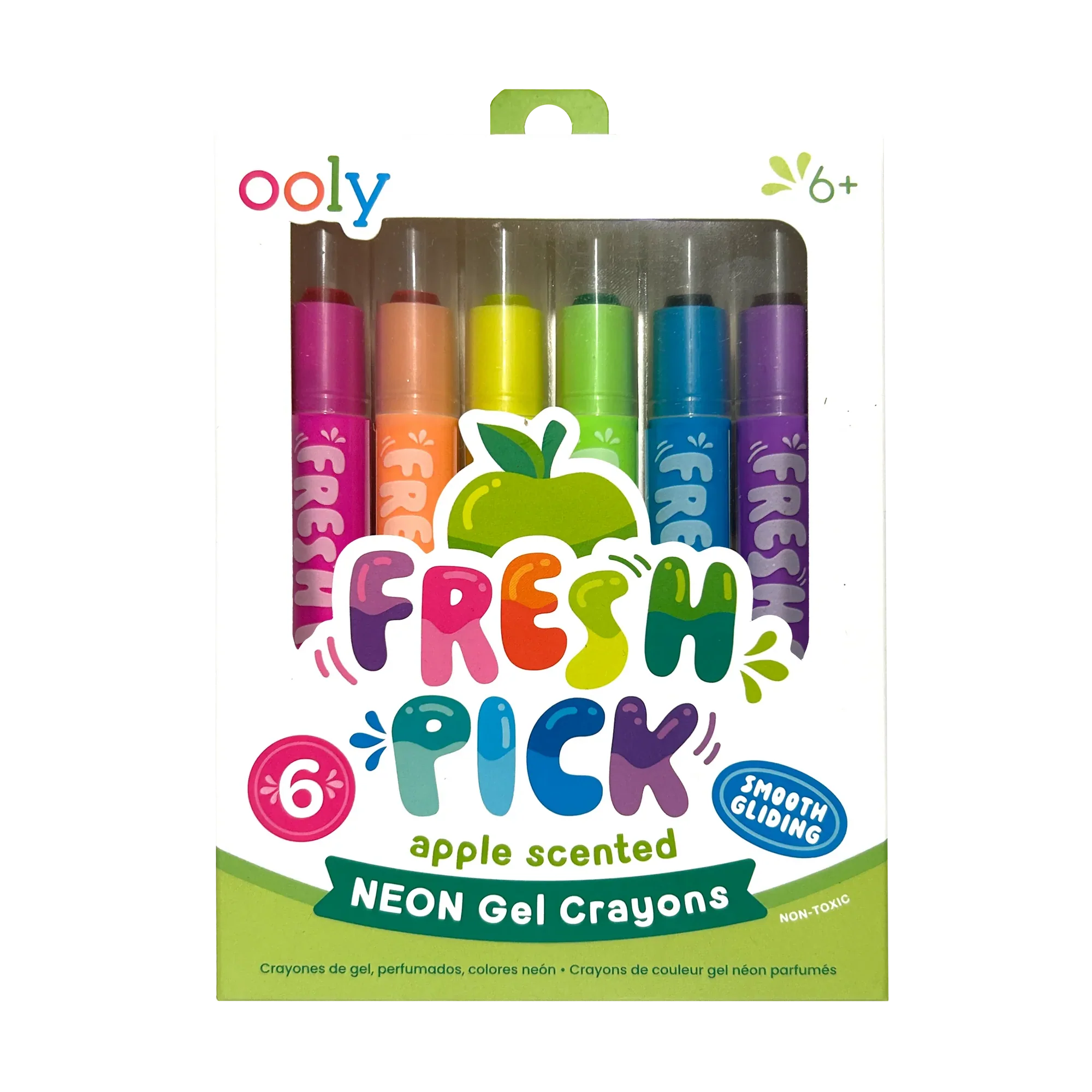 Ooly Fresh Pick Apple Scented Gel Crayons - Set of 6