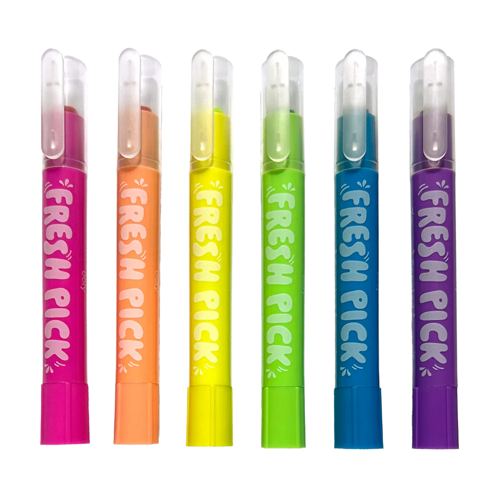 Ooly Fresh Pick Apple Scented Gel Crayons - Set of 6