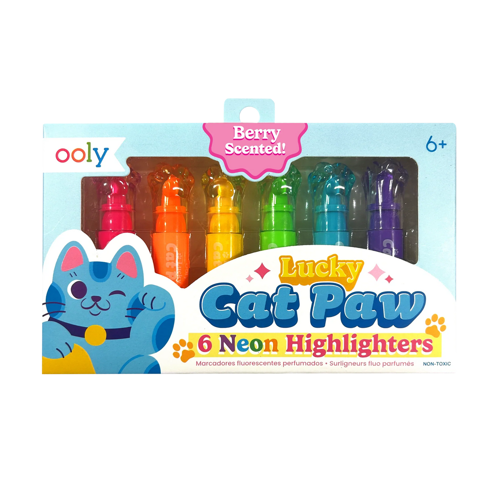 Ooly Lucky Cat Paw: Neon Highlighters - Berry Scent (Set of 6)