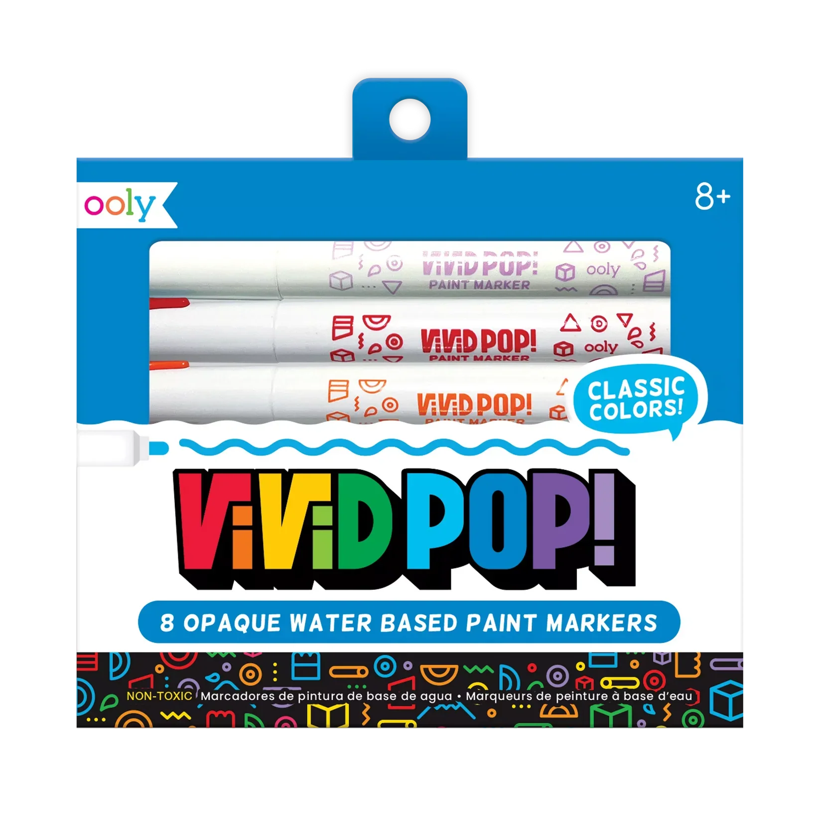 Ooly Vivid Pop!: Opaque Water-Based Paint Markers - Classic (Set of 8)