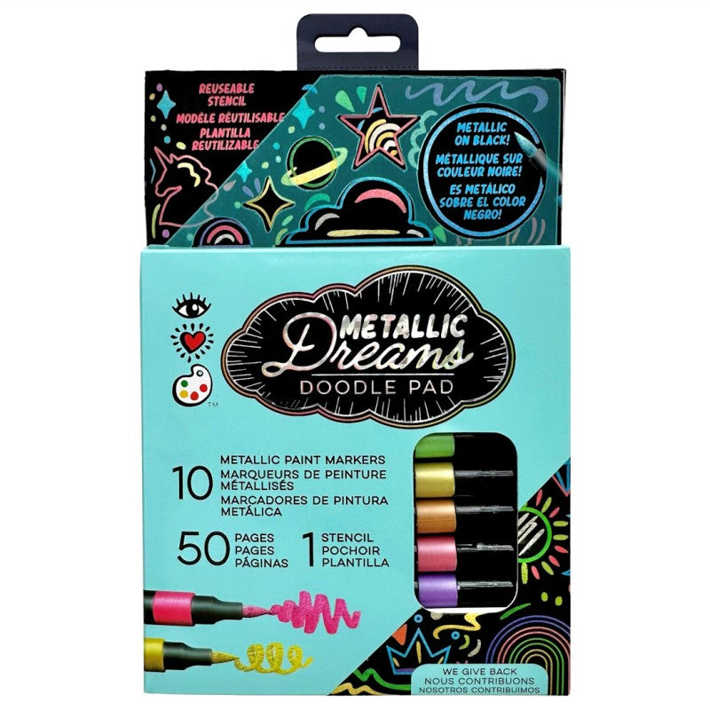 Bright Stripes iHeartArt Metallic Dreams Doodle Pad